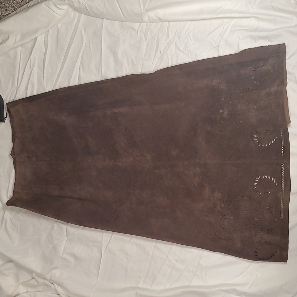 Chocolate Brown Siena Studio size 4 Leather Maxi Skirt
